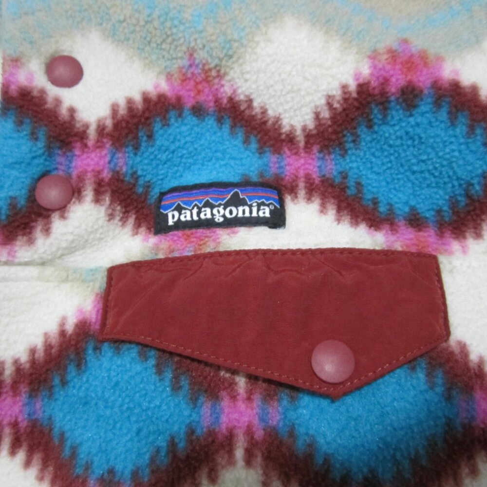 PATAGONIA Wmns XXS Timber Twist Aztec SYNCHILLA SNAP-T FLEECE PULLOVER Sweater - Picture 8 of 12